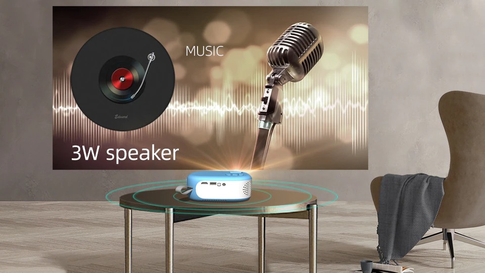 Built-in 3W speakers, no need for external speakers