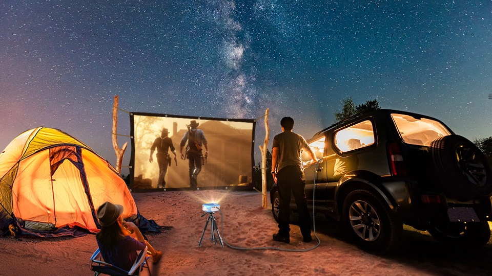 Support car power supply, self-driving travel outdoor watching movies